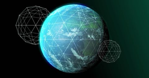 Globe with Digital Network Connection Lines - Download Free Stock Images Pikwizard.com