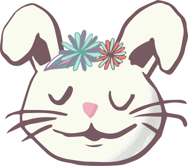 Smiley Beige Bunny with Flowers on Transparent Background - Download Free Stock Videos Pikwizard.com