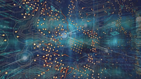 Futuristic Circuit Board Design Featuring Digital Connections