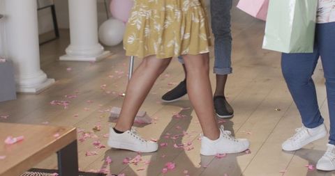 Cleaning Mess After Friends Party Celebration at Home