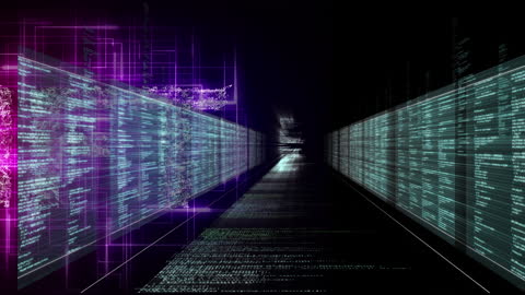Abstract Digital Data Flow in Virtual Space Concept