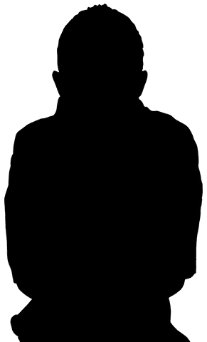 Transparent silhouette of man in standing pose vector