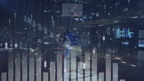 Visual fusion of finance and basketball creates a modern synergy of data and sports. Perfect for themes focusing on the intersection of business concepts and athletic motivation, digital technology, or urban progress.