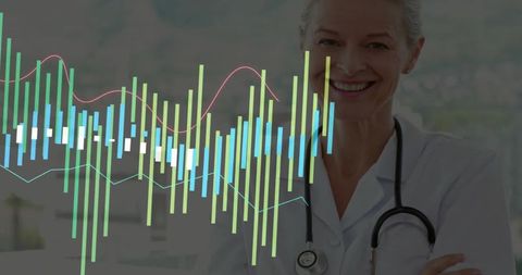 Doctor Analyzing Medical Charts with Advanced Data Analytics