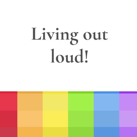 Living Out Loud LGBTQ Pride Message with Rainbow Squares - Download Free Stock Templates Pikwizard.com