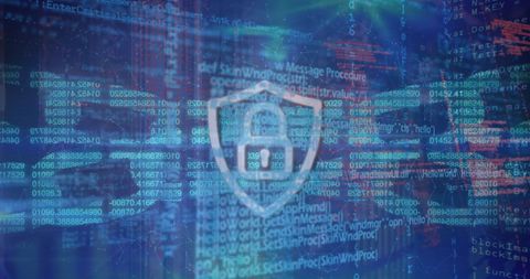 Digital Padlock Over Data Code Background - Download Free Stock Images Pikwizard.com