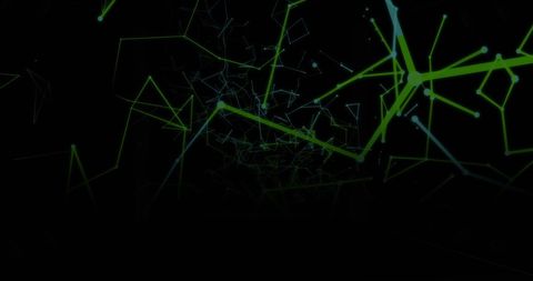 abstract network connections in green on black background - Download Free Stock Images Pikwizard.com