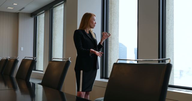 Businesswoman Discussing Project in Modern Office Conference Room - Download Free Stock Images Pikwizard.com