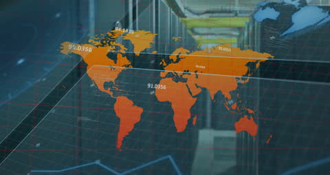 Global Finance Connections Over Futuristic Background