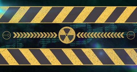 Radioactive Symbol with Digital Data Background - Download Free Stock Images Pikwizard.com