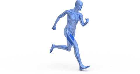 transparent silhouette of running blue human figure - Download Free Stock Videos Pikwizard.com