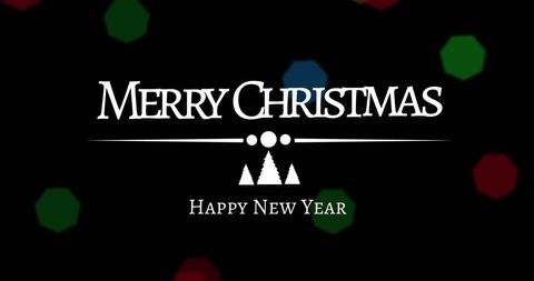 Season's Greetings with Twinkling Holiday Lights on Black