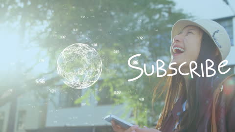 Joyful Woman Embracing Digital Connectivity