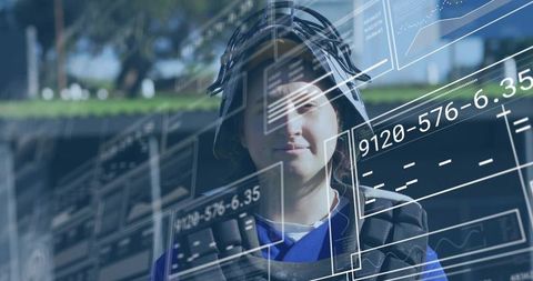 Catcher analyzed by futuristic sports data overlay