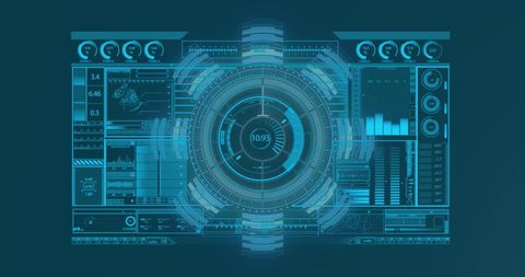 Futuristic Interface with Geometric Digital Display - Download Free Stock Images Pikwizard.com