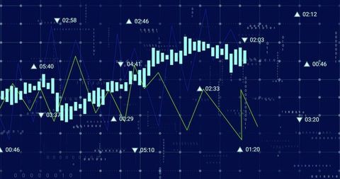 Abstract digital data chart and technology interface