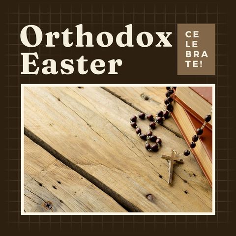 orthodox easter celebration concept with cross and rosary - Download Free Stock Templates Pikwizard.com