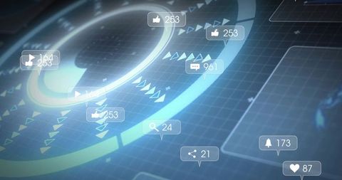 innovative digital interface with social interaction icons - Download Free Stock Images Pikwizard.com