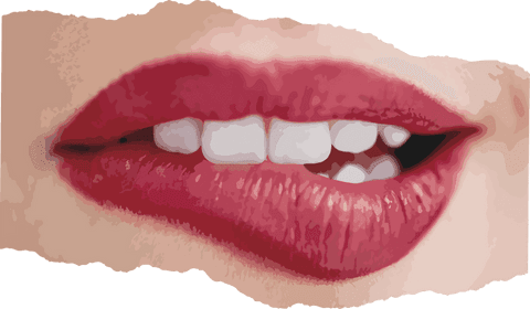 transparent art of sensual red lips biting lower lip - Download Free Stock Videos Pikwizard.com