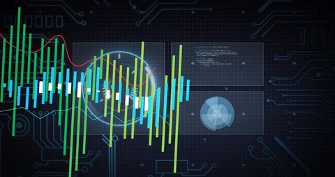 Futuristic Data Analytics Dashboard in Tech Interface