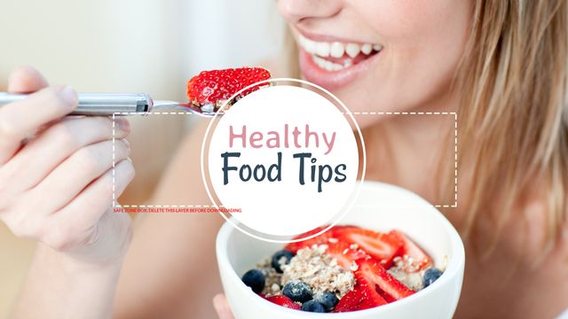 Smiling Woman Enjoying Healthy Breakfast with Fruits and Cereal - Download Free Stock Templates Pikwizard.com