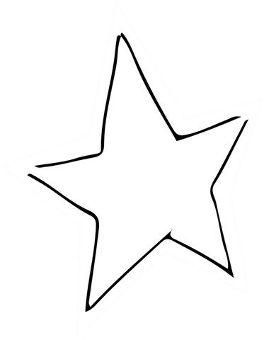 Hand-drawn star icon on transparent background