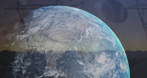 Global Networking and Data Processing Animation Concept