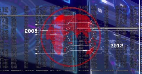 Futuristic Data Visualization with Map and Code Interface