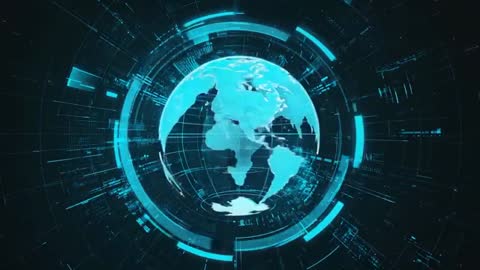 Futuristic Holographic Globe with Digital Interface Glowing
