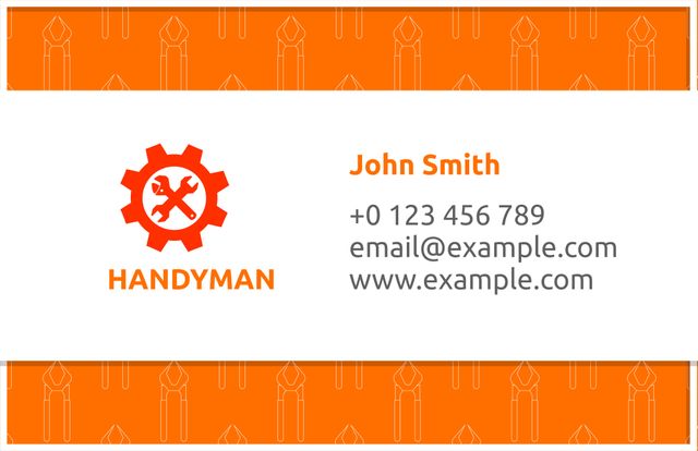 Bold Handyman Business Card Template With Contact Information - Download Free Stock Templates Pikwizard.com