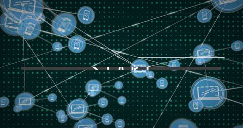 futuristic network of digital communication icons with data patterns - Download Free Stock Images Pikwizard.com