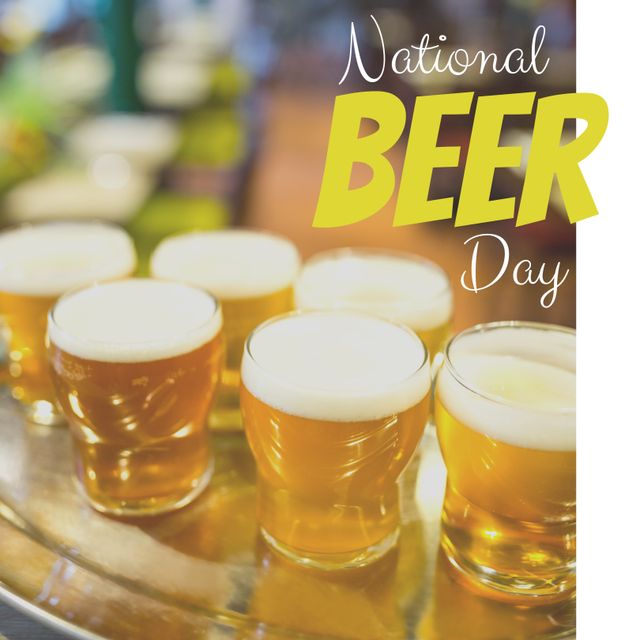 National Beer Day Celebration with Beverages in Bar - Download Free Stock Templates Pikwizard.com