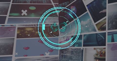 6G Technology Concept with Dynamic Circular Display