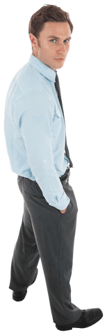 Confident businessman in formal attire against transparent background