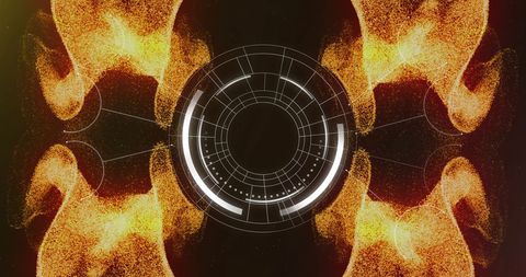 Abstract digital interface with scanning visual elements