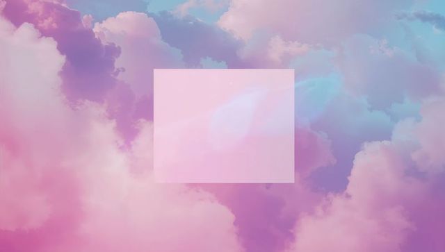 Ethereal Pastel Clouds with Translucent Pink Rectangle