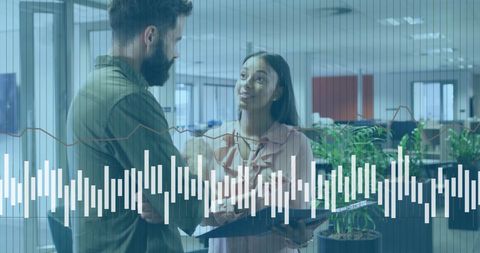 Diverse Professionals Analyzing Financial Data in Office Setting