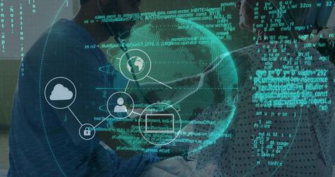 Collaborating on enterprise network security with AR globe, code overlay and data analytics