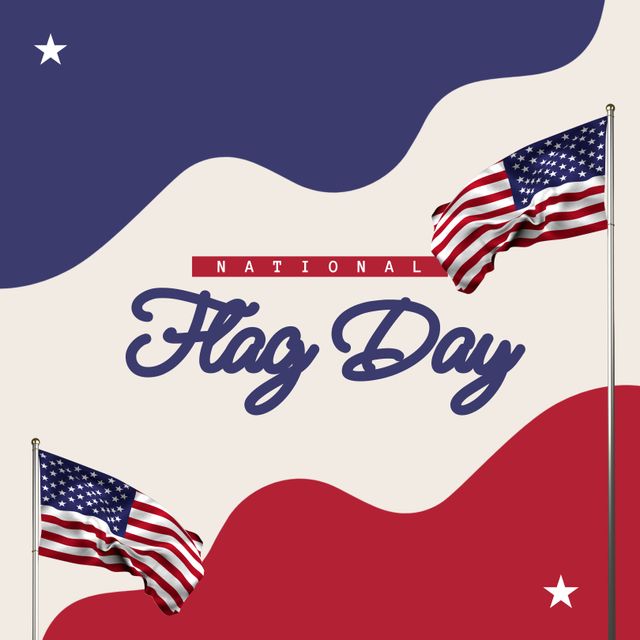 National Flag Day Celebration with American Flags and Patriotic Colors - Download Free Stock Templates Pikwizard.com