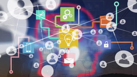 Conceptual Visualization of Networked Human Brain and Data Flow