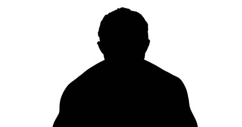 Silhouette of Contemplative Middle-aged Man on White Background - Download Free Stock Images Pikwizard.com