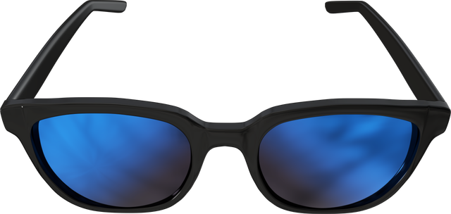 Transparent Black Framed Sunglasses with Blue Lenses Isolated - Download Free Stock Videos Pikwizard.com