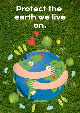 Protecting Earth Concept with Embracing Hands and Nature Elements - Download Free Stock Templates Pikwizard.com