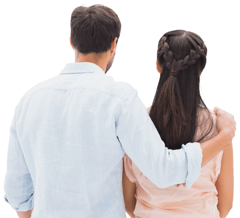 Transparent Young Couple Standing Together and Looking Ahead - Download Free Stock Videos Pikwizard.com