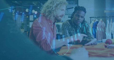 Creative Fashion Designers Innovating with Fabric Swatches in Studio