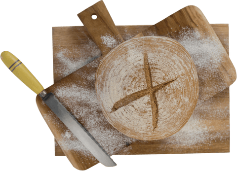 transparent fresh baked bread loaf on wooden chopping board - Download Free Stock Videos Pikwizard.com