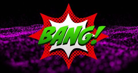 Comic Style Bang Text on Vibrant Dotted Background