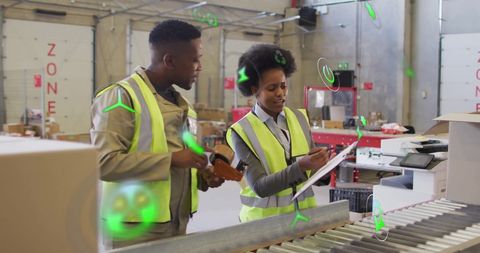 Eco-Friendly Smart Warehouse Workforce Utilizing Technology - Download Free Stock Images Pikwizard.com