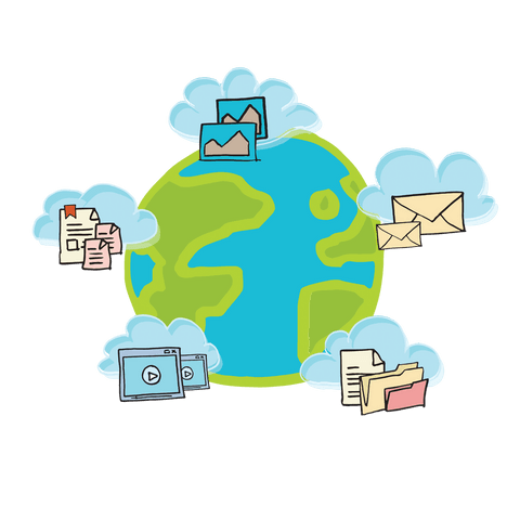 transparent digital globe with clouds representing connectivity - Download Free Stock Videos Pikwizard.com