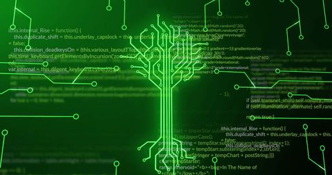 Digital Circuit Tree with Green Coding Background - Download Free Stock Images Pikwizard.com